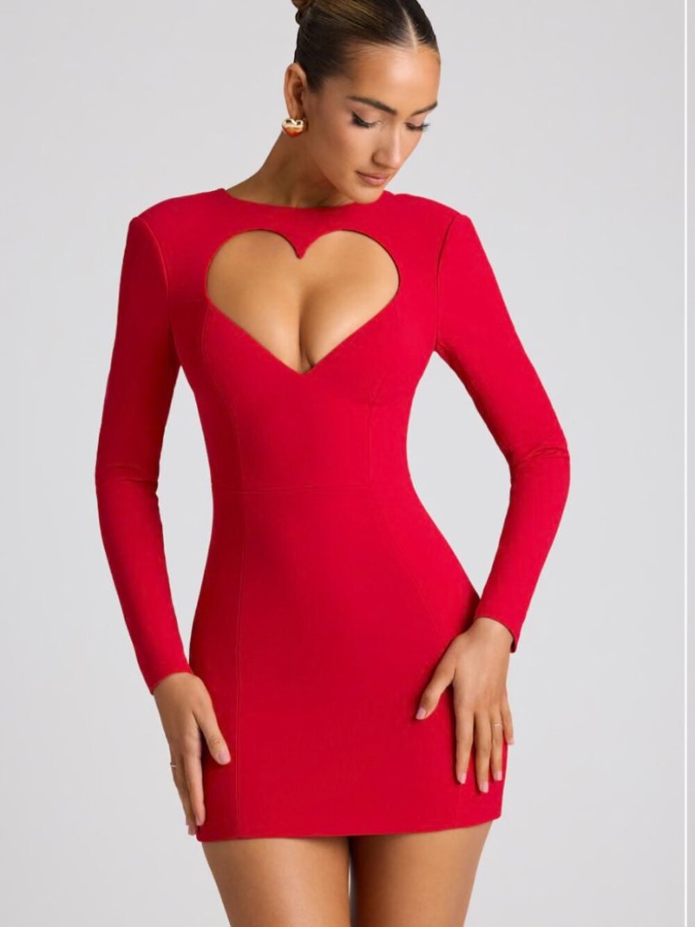 Oh Polly Red Heart Cutout Mini Dress – NWT